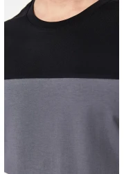  Collection تي شيرت قطني أسود بألوان متعددة - مقاس عادي TMNSS24TS00076