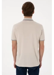 U.S. Polo Assn. Men's Regular Fit Polo Neck Stone Basic T-Shirt 50306011 -Vr049