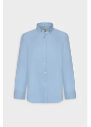 AC&Co / Altınyıldız Classics قميص أكسفورد أزرق بقصة ضيقة للرجال - سهل الكي، ياقة بأزرار، قطن