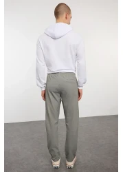  Collection نسيج كاكي مرن ومريح - خصر مربوط، بنطال ذو أرجل مزدوجة TMNAW25PL00002