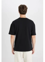 Defacto Boxy Fit Crew Neck Cotton Short Sleeve Basic Solid T-Shirt E0221Ax24Au
