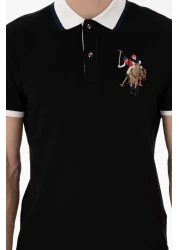 U.S. Polo Assn. Men's Slim Fit Polo Neck Black Basic T-Shirt 50298073 -Vr046