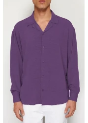  Collection قميص صيفي كبير الحجم من الكتان ذو طية صدر السترة - بلوم TMNSS23GO00053