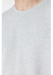  Collection تي شيرت رمادي كبير الحجم بأكمام قصيرة - TMNSS22TS00049