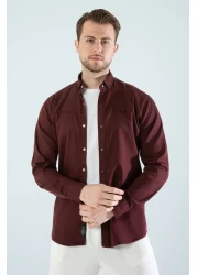 YXC Trend Maker Men's Blue Slim Fit Slim Fit Pocketless Denim Shirt