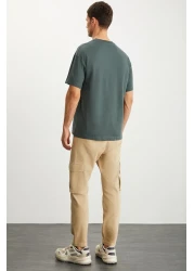 GRIMELANGE تي شيرت RAMADANP017 رجالي 100% قطن برقبة دائرية مطبوع باللون الأخضر