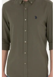 U.S. Polo Assn. Khaki Men's Shirt - Long Sleeve, Basic Model50288629-VR027