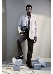 H&M بنطلون مريح من مزيج الكتان