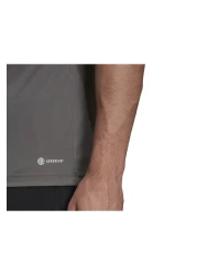 adidas تي شيرت بولو للرجال برقبة دائرية باللون الرمادي