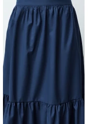  Collection تنورة طويلة من القطن النيلي - منسوجة واسعة، TWOSS24ET00059