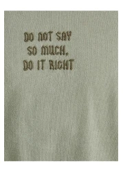 Koton Slogan Embroidered T-Shirt Washable Crew Neck Short Sleeve