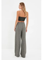  Collection Gray Button Detailed Wide Leg Woven Trousers TWOAW21PL0492