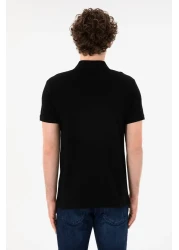 U.S. Polo Assn. Men's Slim Fit Polo Neck Black Basic T-Shirt 50305929 -Vr046