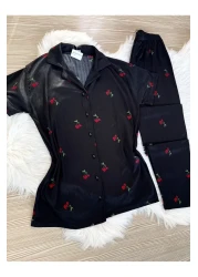 Pijamacs طقم بيجامة بيغاسوس بأكمام قصيرة وطبعة الكرز