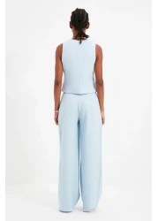  Collection Light Blue Wide Leg Pleated Trousers - Twoss21Pl0189