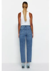  Collection Blue High Waist Mom Jeans TWOAW24JE00076