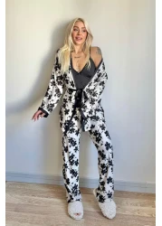 Pijamaevi طقم بيجامة نسائية محبوكة حصريًا باللون الأسود