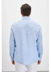 Paşahan Lapel Button Comfort Fit 100% Linen Men's Shirt