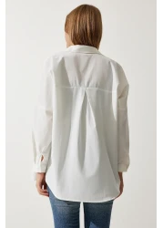 Happiness İstanbul قميص أساسي طويل كبير الحجم للنساء من إكرو DD00842