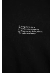  Collection تي شيرت قطني أسود كبير الحجم - TMNSS23TS00084