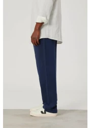 NOMARC Navy Blue Linen - Loose Cut Trousers