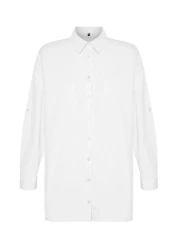  Collection Tbess22Go0664 Model White Woven Beach Shirt
