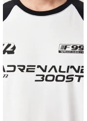  Collection تي شيرت أسود كبير الحجم/واسع القطع 100% قطن مطبوع من نسيج توك TMNSS24TS00139