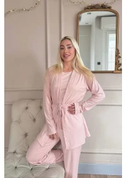 Pijamaevi Powder Dublin Women's Pajama Set with Dressing Gown