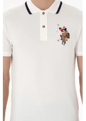 U.S. Polo Assn. Men's Slim Fit Polo Neck White Basic T-Shirt 50298073 -Vr013