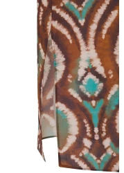  Collection فستان شاطئ طويل منسوج بأكمام طويلة من القطن بنسبة 100% مع طباعة عرقية TBESS25EL00019