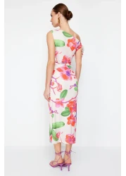  Collection Limited Edition Multicolor Floral Printed Knitted Maxi Stretchy Pencil Dress TWOSS24EL00563