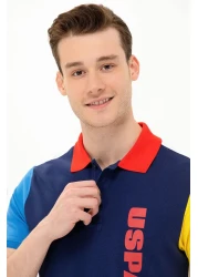 U.S. Polo Assn. تيشيرت بولو رجالي باللون الأزرق الداكن تي-ميدار