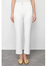  Modest Ecru Gold Scuba Button Detailed Top and Bottom Set - TCTSS24US00017