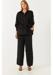 Bianco Lucci Women's Süzene Embroidered Top and Bottom Set 60551003