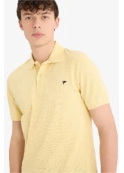 Defacto Slim Fit Slim Fit Polo Neck Embroidered Short Sleeve T-Shirt D7665Ax25Sp