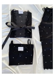 Pijamacs Black Heart Patterned Pegasus Pajama Set with Apron