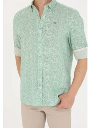 U.S. Polo Assn. قميص رجالي بلون النعناع - كم طويل، موديل 50264263 -vr090