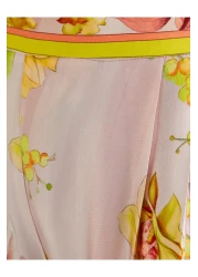 Koton X Tuba Unsual - بنطال واسع الساق مزين بالزهور من الساتان