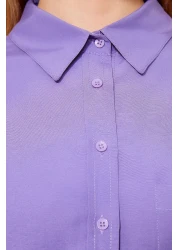  Collection Light Purple Single Pocket Boyfriend/Wide Fit Cotton Woven Shirt TWOAW20GO0115