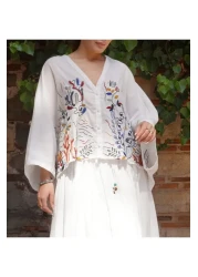 Lavanta Tekstil طقم تنورة قميص مطرزة