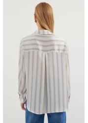 Bigdart 3964 Model - Light and Flowy Satin Shirt, F.Gray