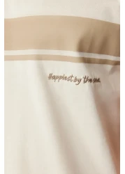  Collection تي شيرت مخطط مطبوع 100% قطن بأكمام قصيرة - رقبة دائرية TMNSS24TS00059