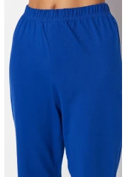  Collection طقم بيجامة قطن 100% باللون الأزرق الداكن - تي شيرت وبنطلون THMSS23PT00134