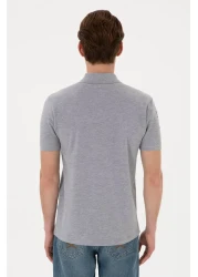 U.S. Polo Assn. Slim Fit Men's Polo Neck Gray Melange 50305929 -Vr086