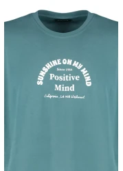  Collection تي شيرت قطني سميك كبير الحجم/قصة واسعة ورقبة دائرية وأكمام قصيرة مطبوع عليه نص TMNSS23TS00083