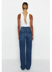  Collection Dark Blue High Waist Wide Leg Wide Leg Jeans Twoaw24Je00074