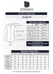 Etikmen قميص Slimfit للرجال باللون البني النيلي - مع صندوق هدايا وأزرار