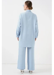 Bigdart Patterned Tunic Trousers Double Suit 6720 - Blue