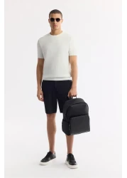 Avva Men's Ecru Crew Neck Textured Knitwear T-Shirt B 005119