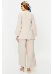  Modest طقم تونيك منسوج من الأسفل مع مجموعة من الحجر، TCTSS24US00009